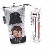 IQ LEGO Star Wars Darth Vader/Anakin Skywalker Pop Up Pencil Case & Lightsaber Gel Pen with Clip Bundle