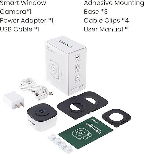 Miniatura 9 de Cámara de ventana 2K, cámara de interior WiFi de 2.4G para seguridad del hogar, visión nocturna a color AI, detección de personas y movimiento,