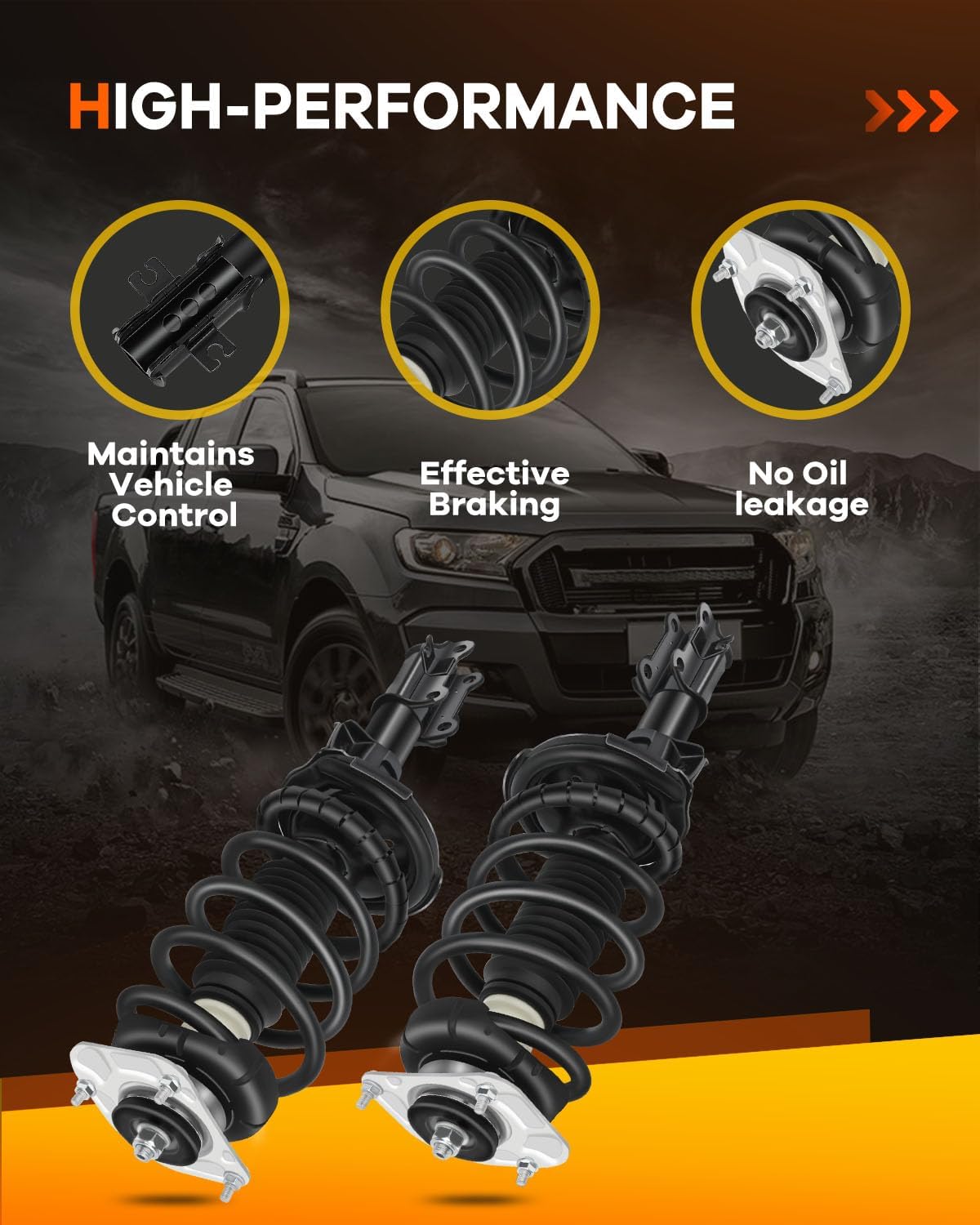 Spring Strut Assembly,OCPTY Complete Struts Shocks Fits 2003 2004 2005 2006 2007 2008 2009 2010 2011 2012 2013 2014 for Volvo XC90 11485 11486 Replace Strut