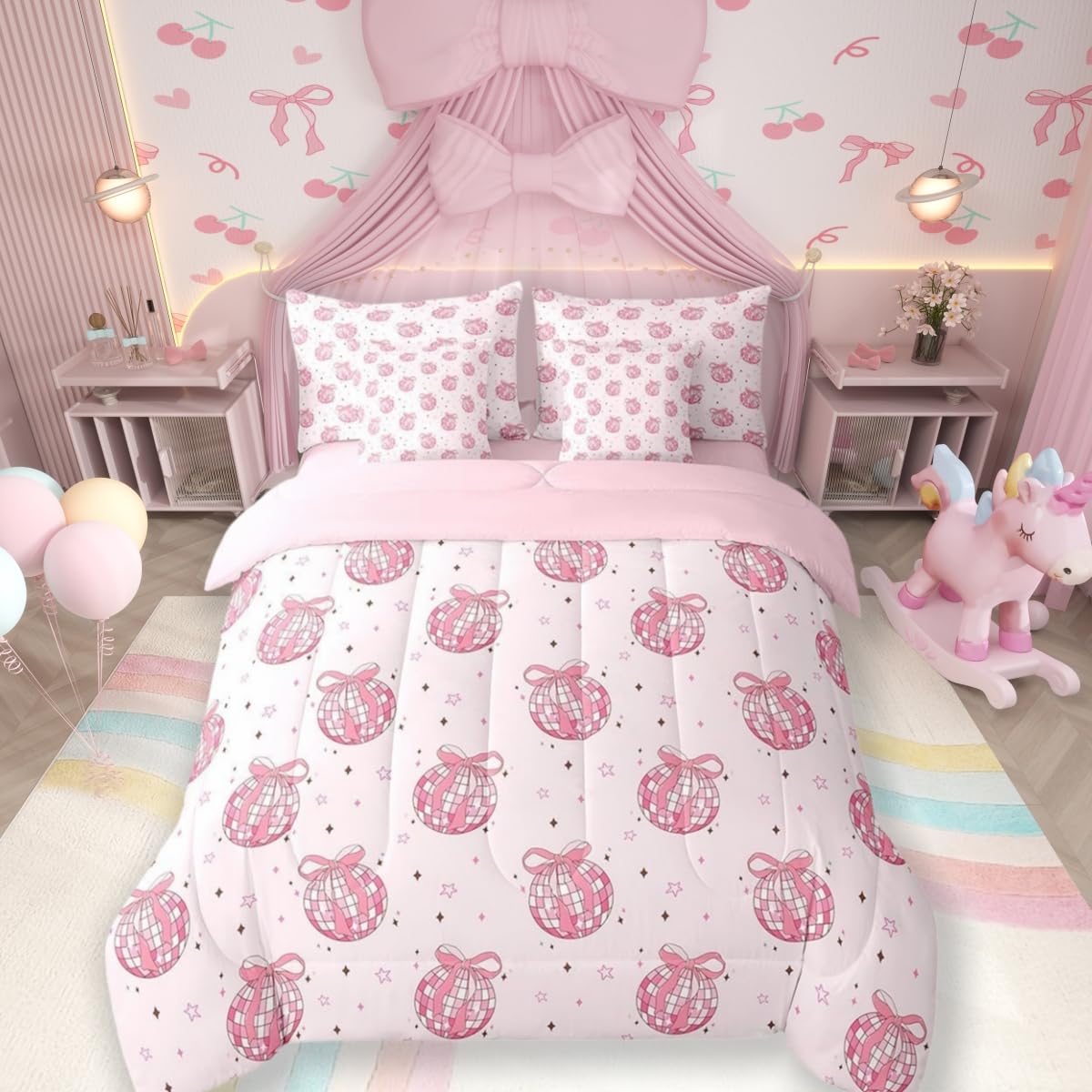 Parure de lit enfant boule de cristal disco et nœud papillon pour des nuits magiques