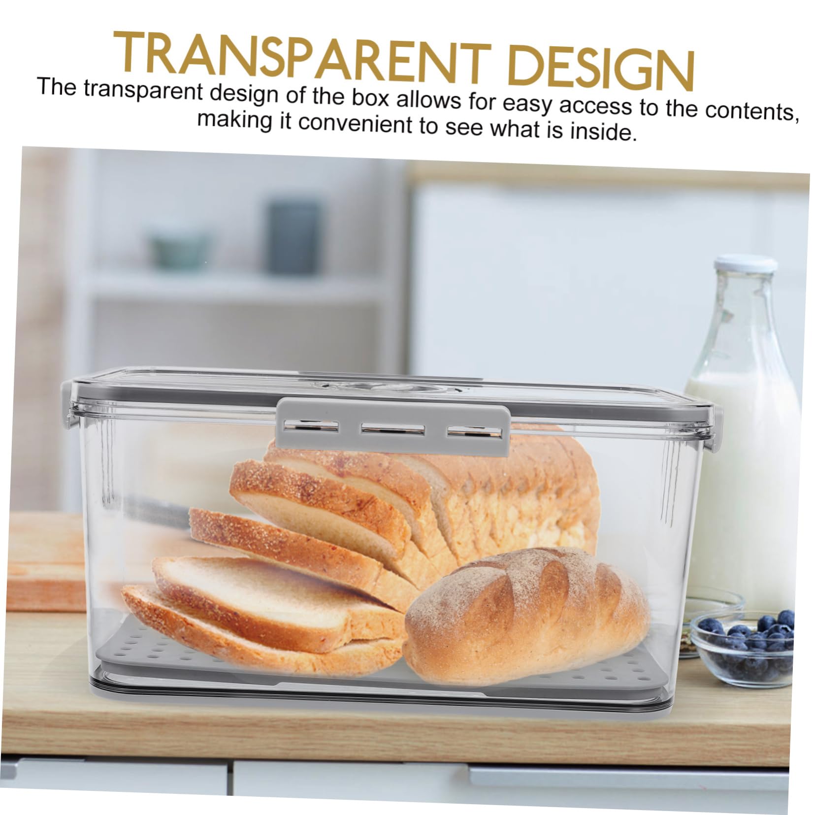Zerodeko Caja Organizadora para Alimentos y Frutas con Tapa Hermética y Bandeja de Drenaje de Pet para Mantener Frescura en Refrigerador y Congelador