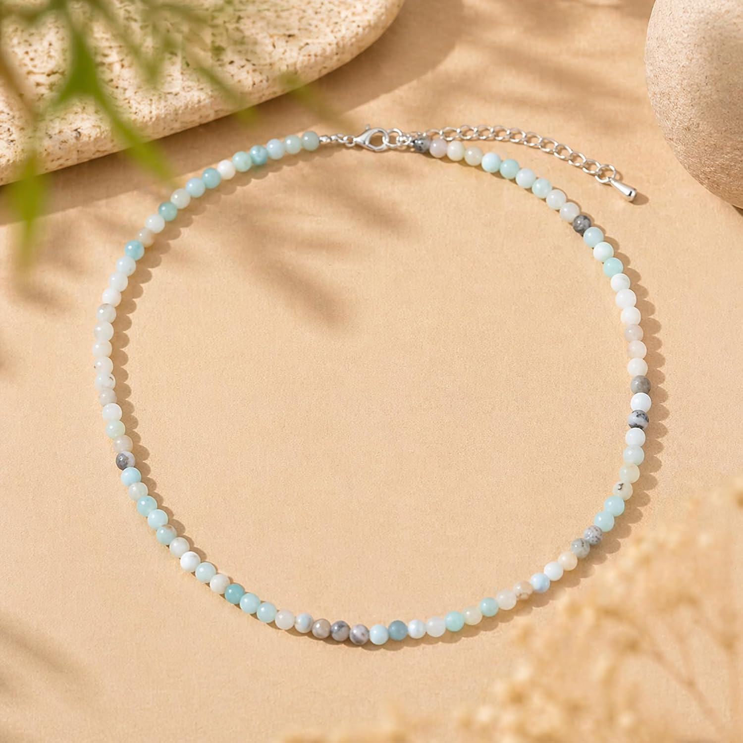 AeraVida Handcrafted Multicolor Mixed Beaded Strand Necklace | Round Bead Boho Statement Jewelry