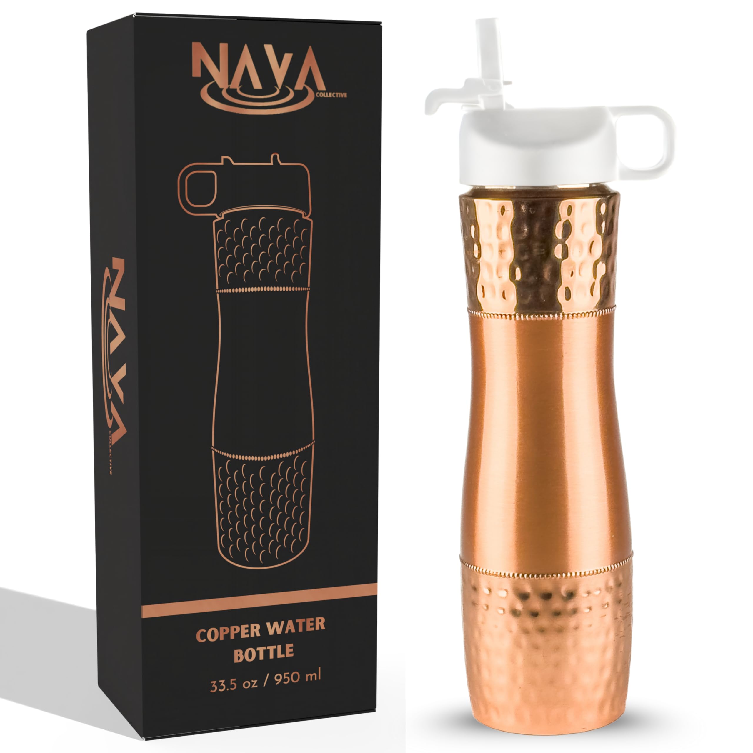 ネルデザインワークス　Copper Fuel Bottle 500mL Amazon.com: Pure Copper Water Bottle For Drinking Water with Straw