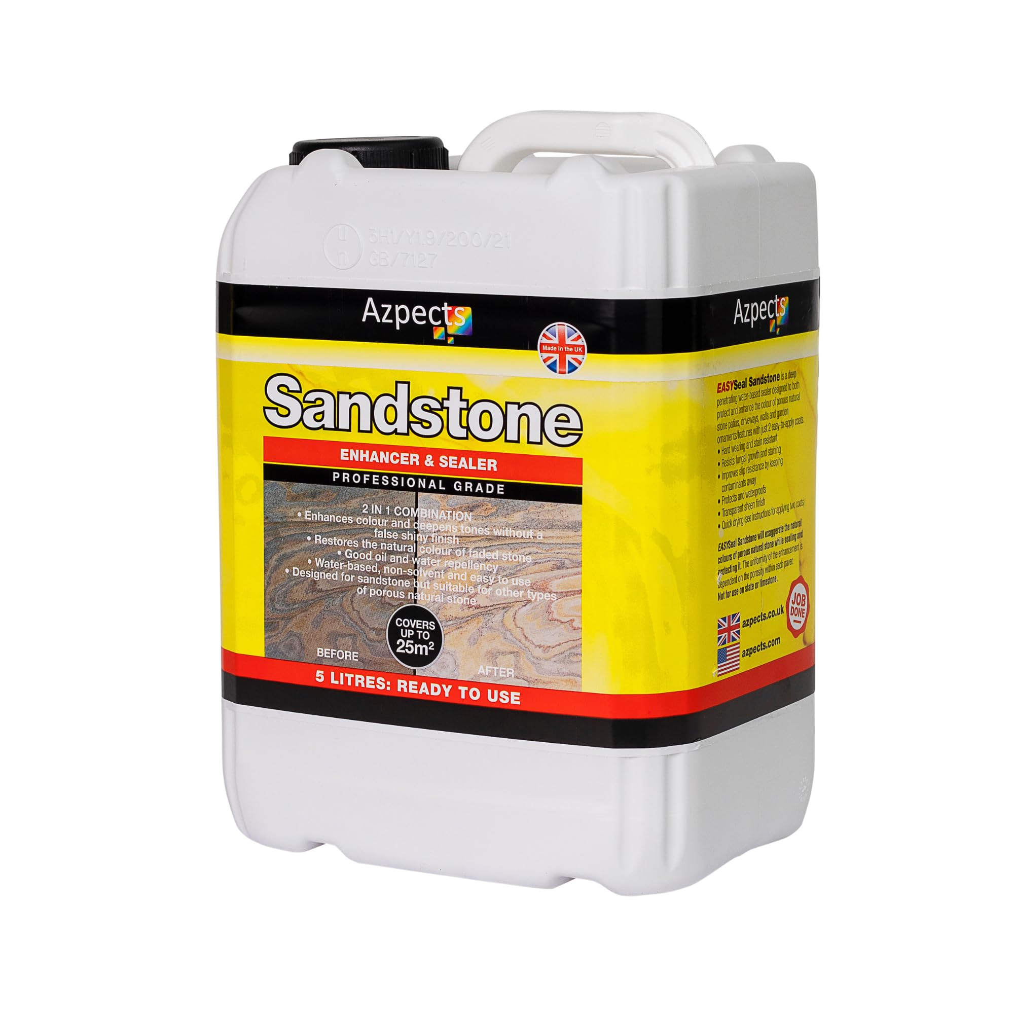 EASYSeal 2-in-1 Sandstone Patio Sealer & Enhancer 5L | Natural Stone Sealer, Waterproof Brick Sealant & Paving Sealant for Concrete, Slate, Marble & Exterior Masonry Protection