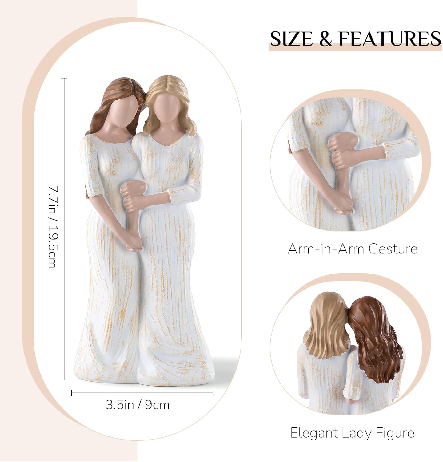 Sister Birthday Gifts from Sister: Sister Figurines Gift, Friendship Christmas Thanksgiving Gift for Sisters Best Friends Women - Image 3