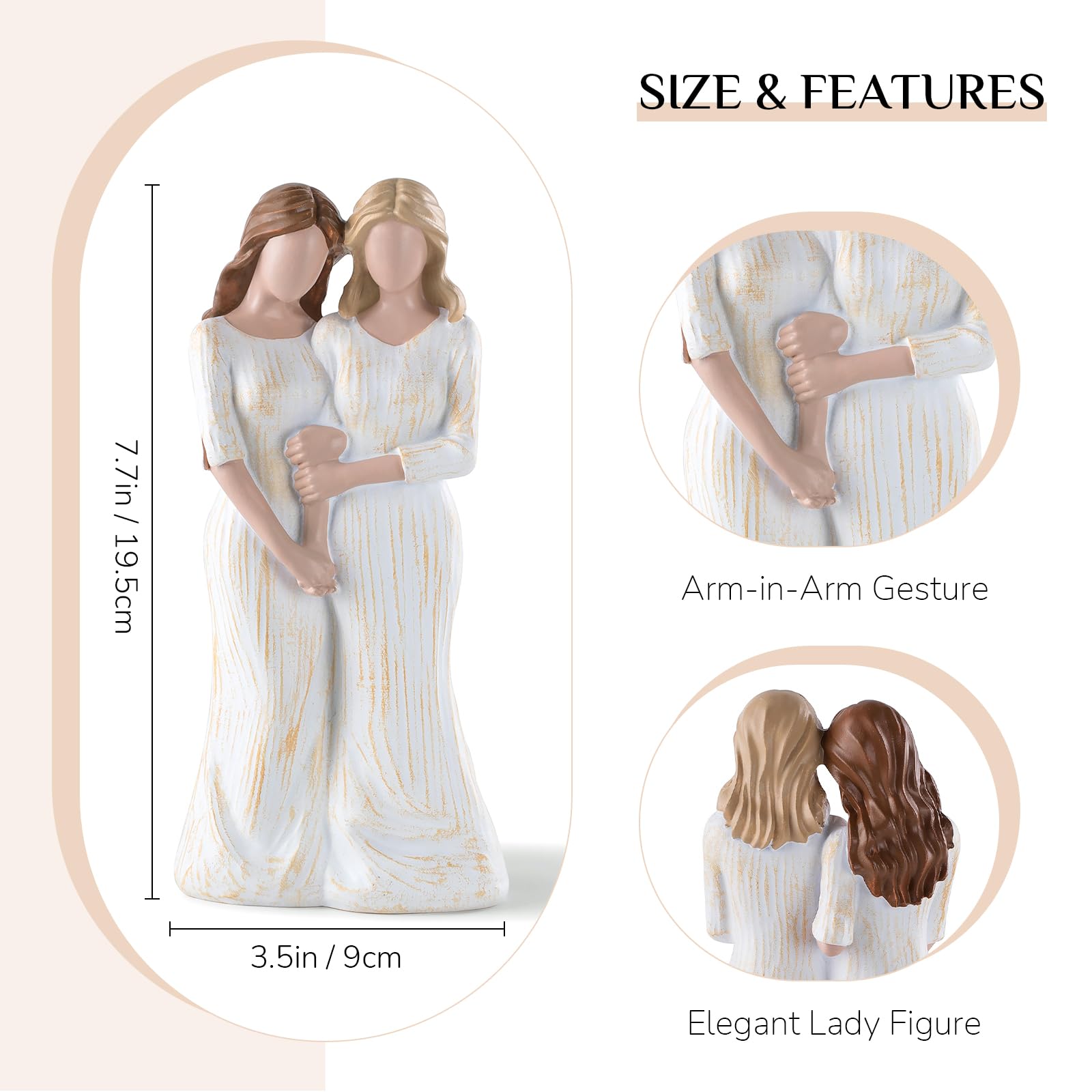 Storieme Beste Freundin Figur - 17,8 Cm, Harz, Handbemalt, Mit Grußkarte (Geschenk Für Frauen)