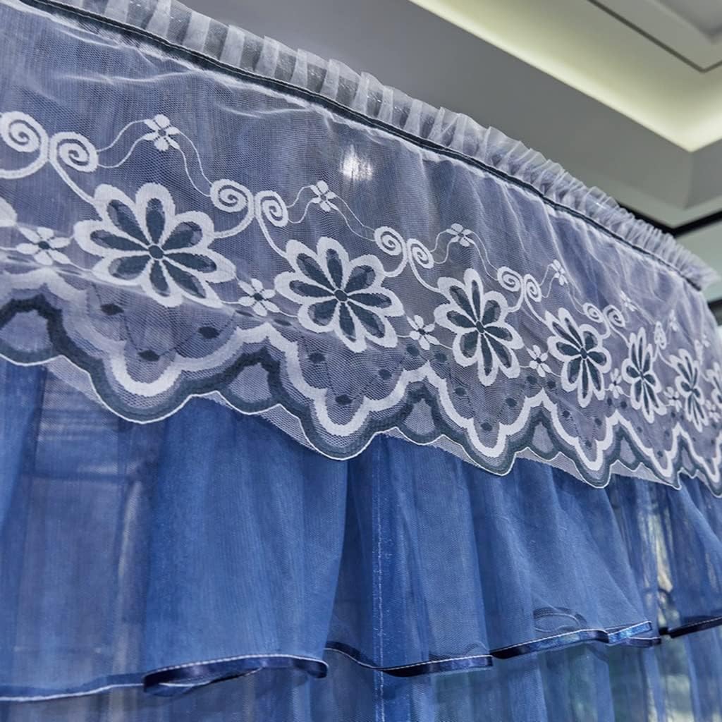 Bed Canopy U-Shaped Retractable Lace Mosquito Net, Household Floor-Standing Bed Canopy with Stand, Easy Installation (Color : A2, Size : 180x200x210cm)