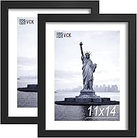 Vista 17 de VCK Paquete de 4 marcos para póster de 16 x 20 pulgadas, de madera maciza negra con veta de madera exclusiva, marco de galería de pared