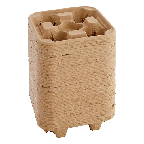 Miniatura 9 de Okuna Outpost Portabebés de papel  8.5 x 8.5 x 1.8 pulgadas, marrón, paquete de 60  4 bandejas de café y bandeja de bebidas  Diseño antiderrames