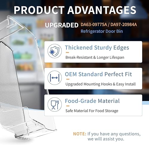 Miniatura 5 de DA63-09775A DA97-20984A - Contenedor para puerta de refrigerador compatible con estantes de puerta de refrigerador Sam-sung RF27T5201SR RF28T5001SR