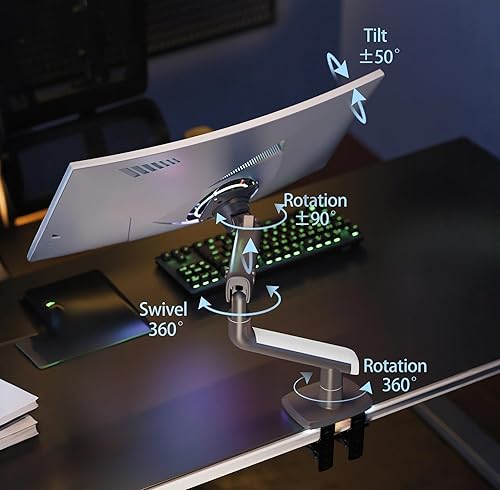 Miniatura 2 de Brazo para monitor de juegos para monitores planosultraanchoscurvos de 27" a 50", carga de montaje resistente de hasta 39.7 lbs, VESA 753.937 in