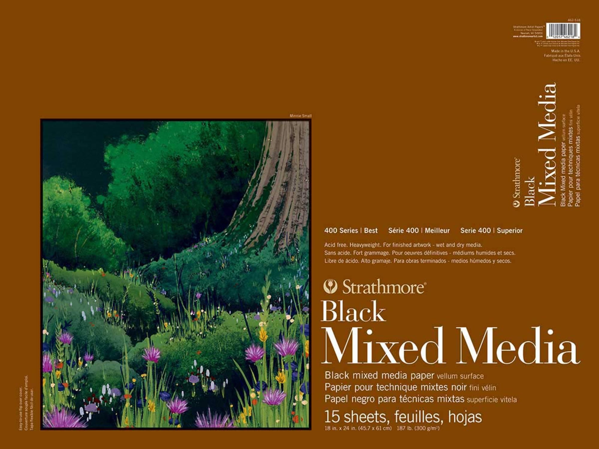 Strathmore Black 600997 Mix Media 18 X 24, 15 Sheets
