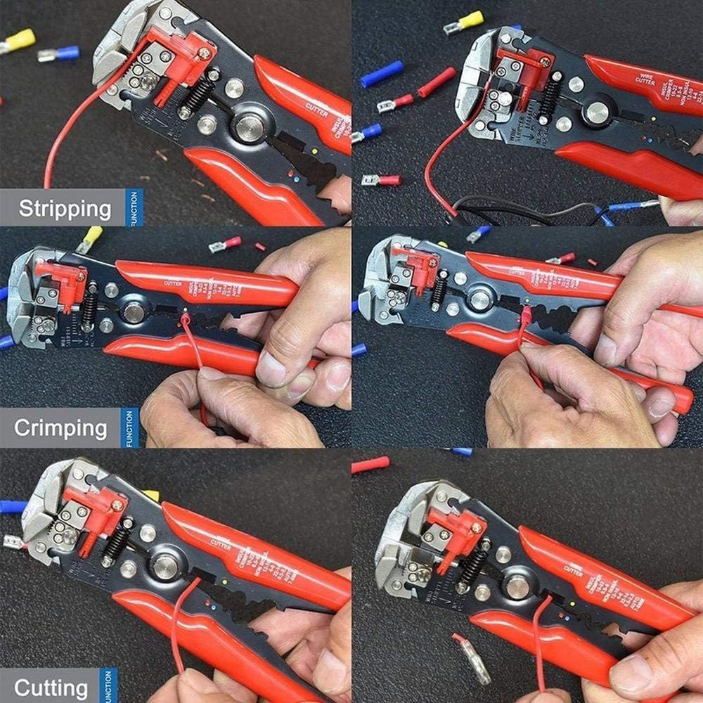 Good!5 in 1 Multifunctional Cable Cutter Wire Crimping Tools Automatic Terminal Ratchet DIY Tool with Stripping Crimping Cutting Up to 24 AWG