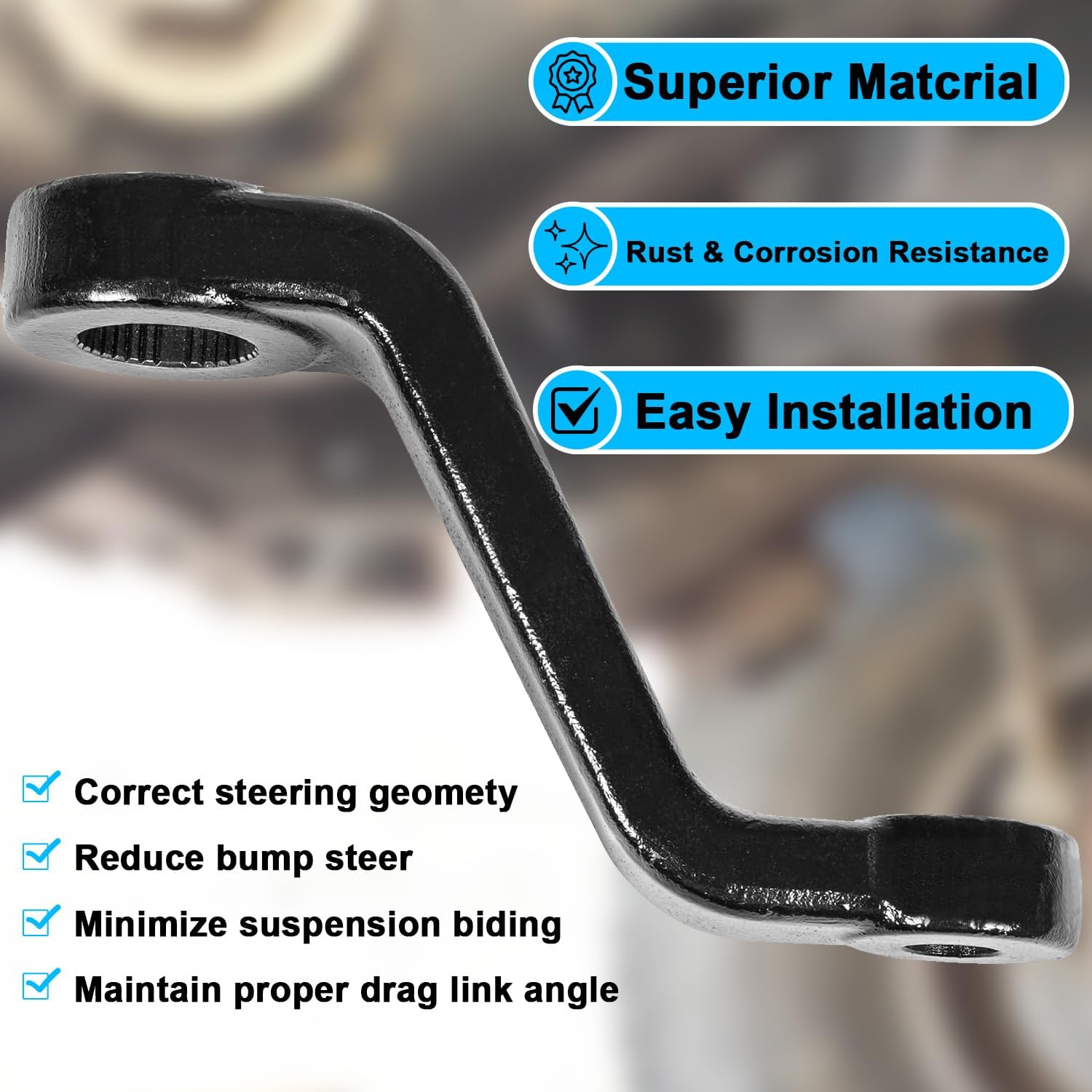 mooncar Drop Pitman Arm 6605 replacement for 87-06 Jeep Wrangler TJ YJ, 84-01 Cherokee XJ Comanche MJ Pitman Arm