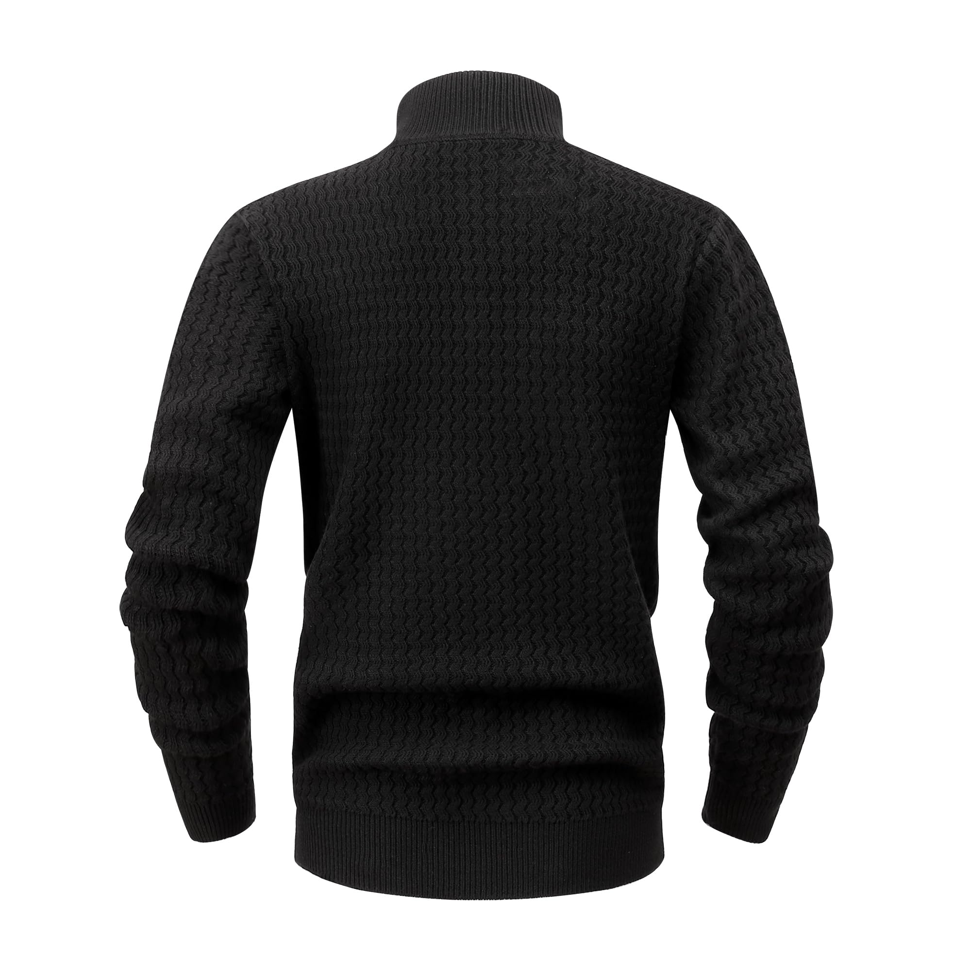 Maglione da Uomo 1/4 di Zip Collo Alto Maglioni a Righe Invernale Solido Maglione Grossa Ispessita Manica Lunga Lavorata a Maglia Slim Fit Caldo Maglia