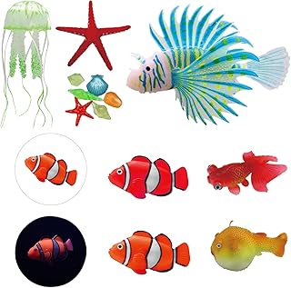 Fish Tank Decorations Fish Tank Decor Jellyfish Aquarium Glowing Effect Fish Tank Decorations Fish Tank Accessories Jellyfish Aquarium Ornament Turtle Tank Fake Fish 8 Pieces (A)