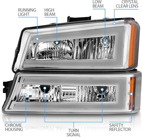 Miniatura 5 de AmeriLite - Juego de faros de camioneta con parachoques