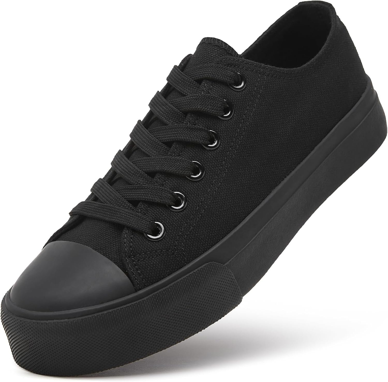 ZGR Womens White Tennis Shoes for Women,Lace up Canvas Sneakers,Casual Walking Canvas Shoes