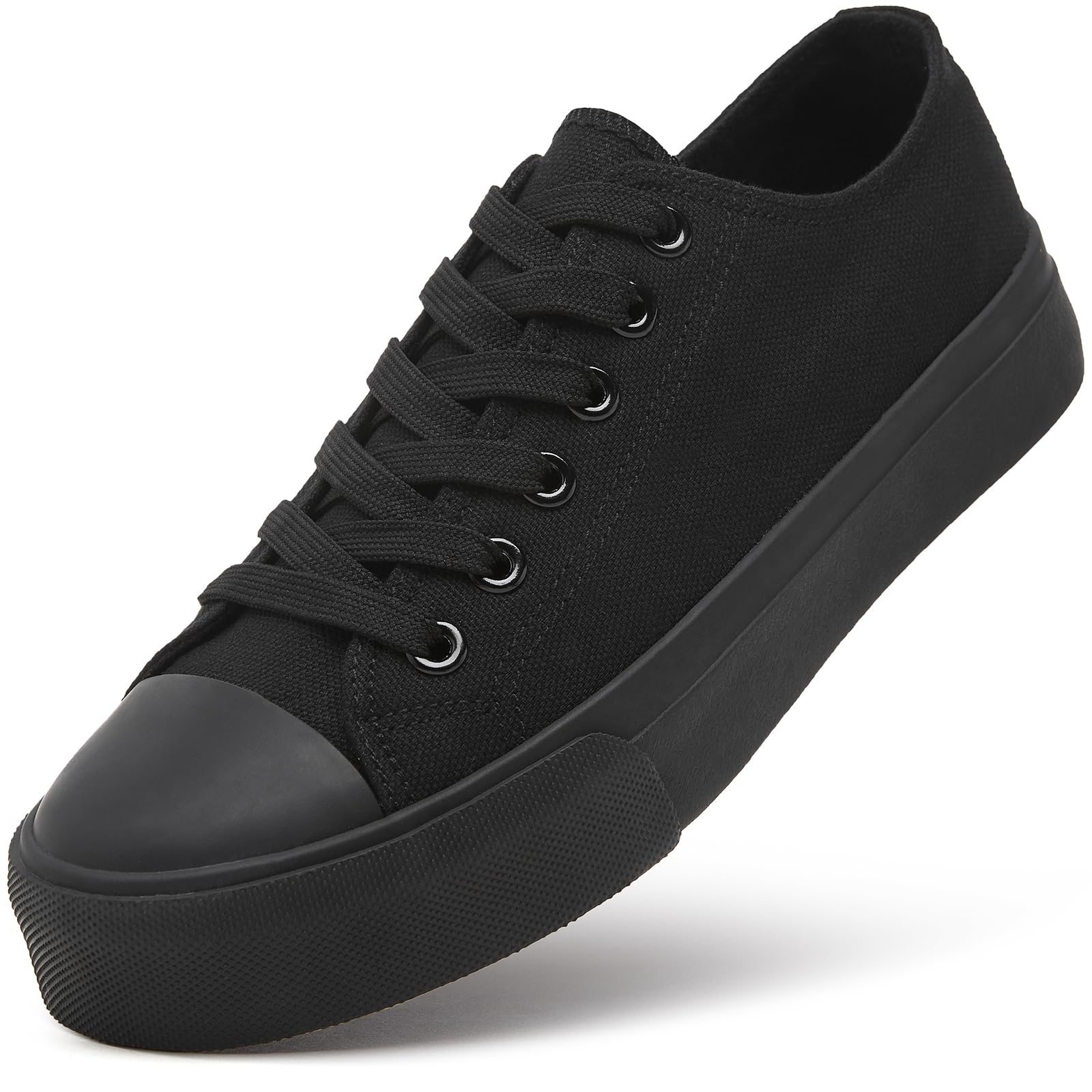 ZGR Womens White Tennis Shoes for Women,Lace up Canvas Sneakers,Casual Walking Canvas Shoes