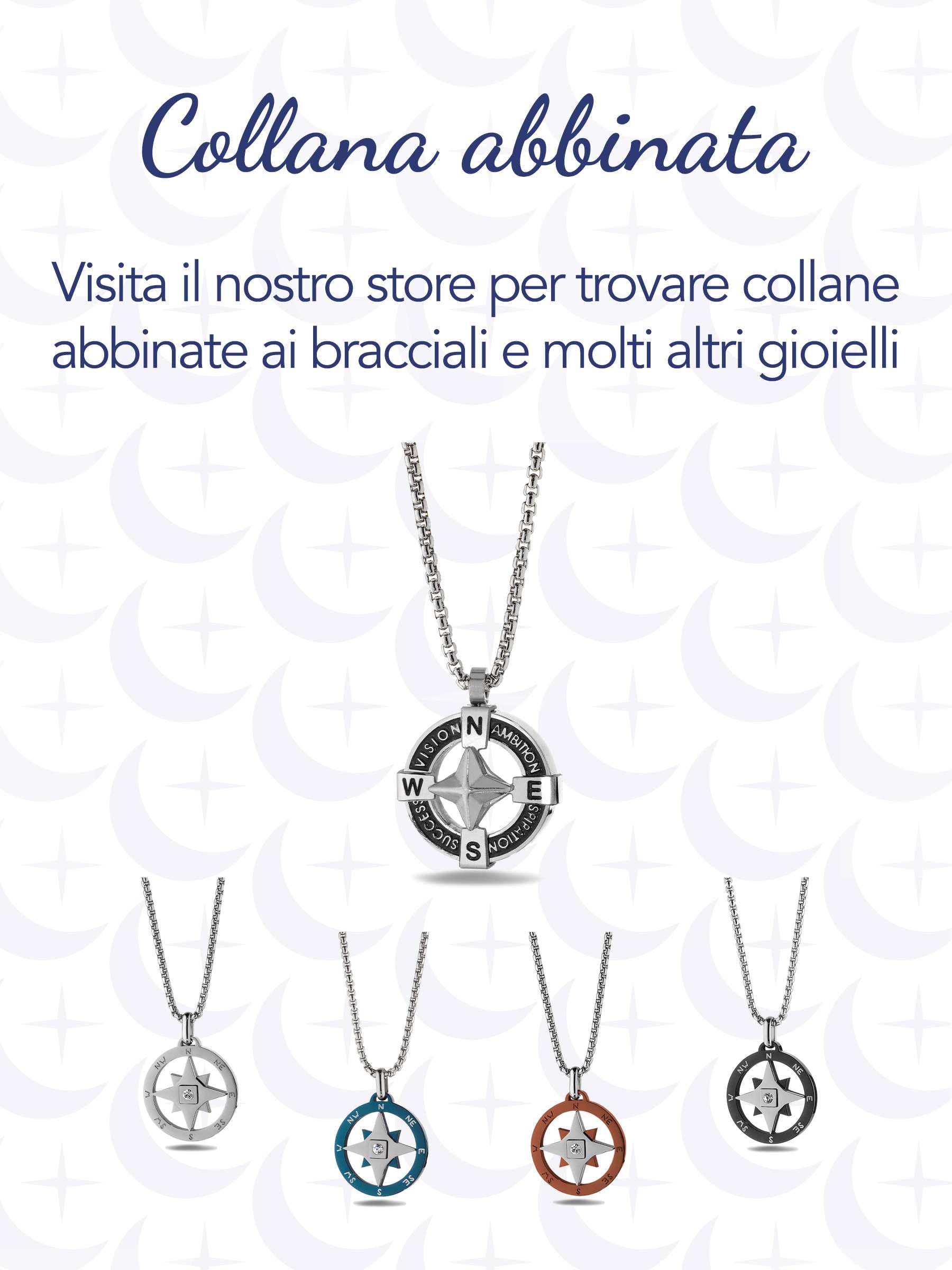 inSCINTILLE Bracciale Uomo Acciaio Simboli Nautica Rosa dei Venti, Regolabile 18-22 cm, Confezione Regalo Inclusa, Braccialetto Acciaio Inox, Bracciali Uomo
