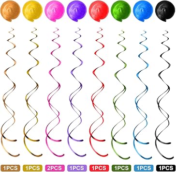 30 Pieces 90s Theme Decorations, Colorful 1990's Hip Hop Throwback Birthday Hanging Swirls Ceiling Decor for Rock Hippie 90s Disco Retro Party Supplies
