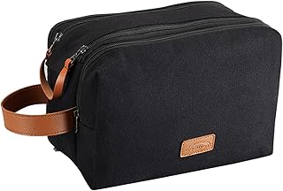 Toiletry Bag for Men, Large Travel Toiletry Bag for Travel Size Toiletries, Water-resistant Canvas Shaving Bag Dopp Kit for Mens Travel Bag Toiletry Black