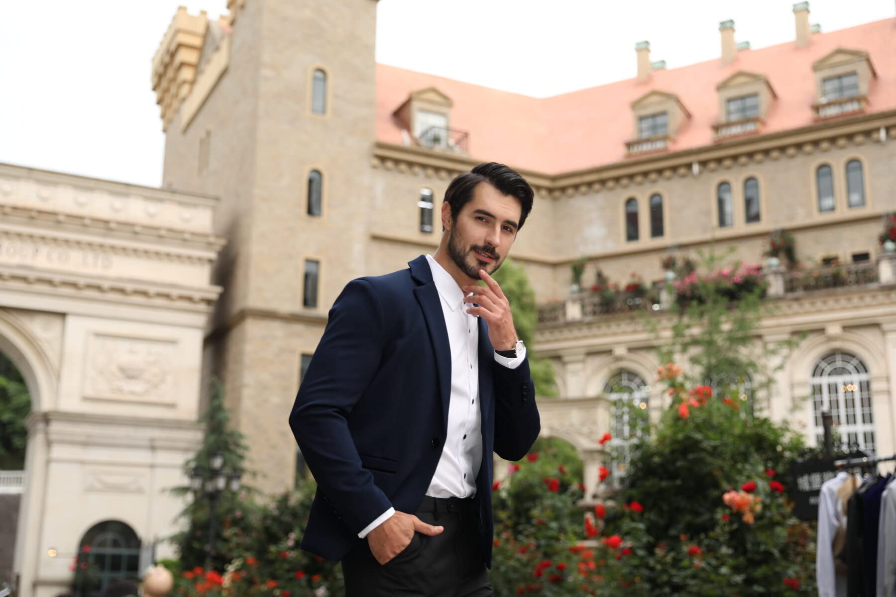 Allthemen Blazer Chaqueta de Traje para Hombre diseño Ajustado con botón de veston Blazer para Hombre Elegante Formal para Bodas Negocios y veladas