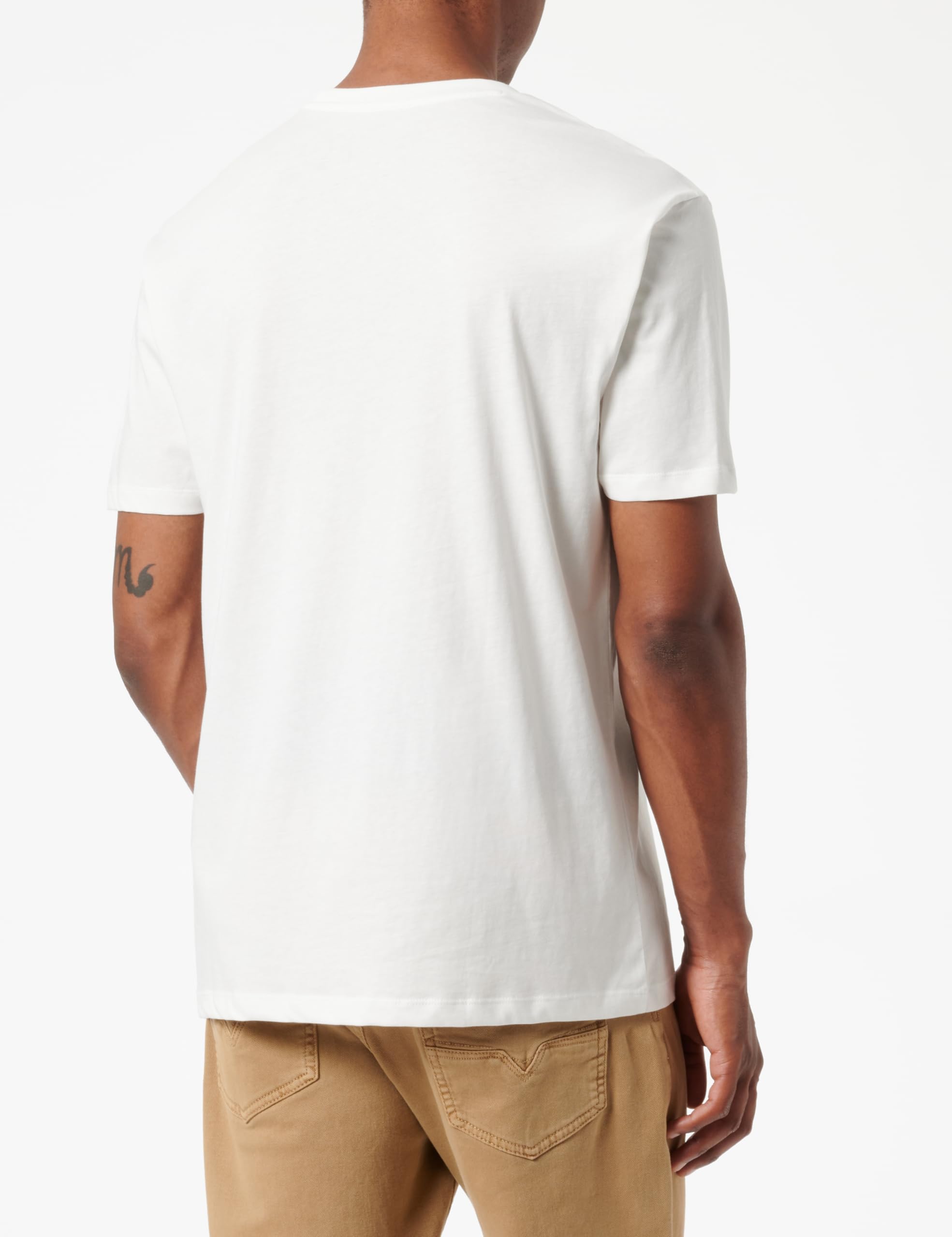 Armani Exchange Męska koszulka Classic Ax Box z logo Camo Background Regular Fit Tee T-Shirt, Off White, XL