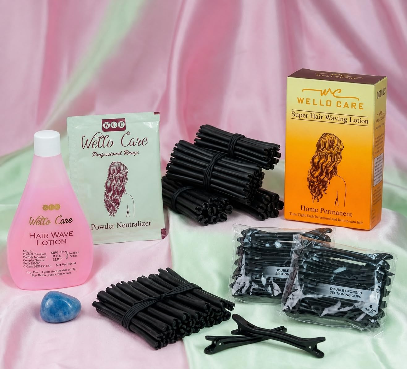 WellA Care Professional Hair Waving Kit | Includes Hair Wave Lotion, Powder Neutralizer, 20 Premium Curling Clips, Instant Permanent Curls-image-12