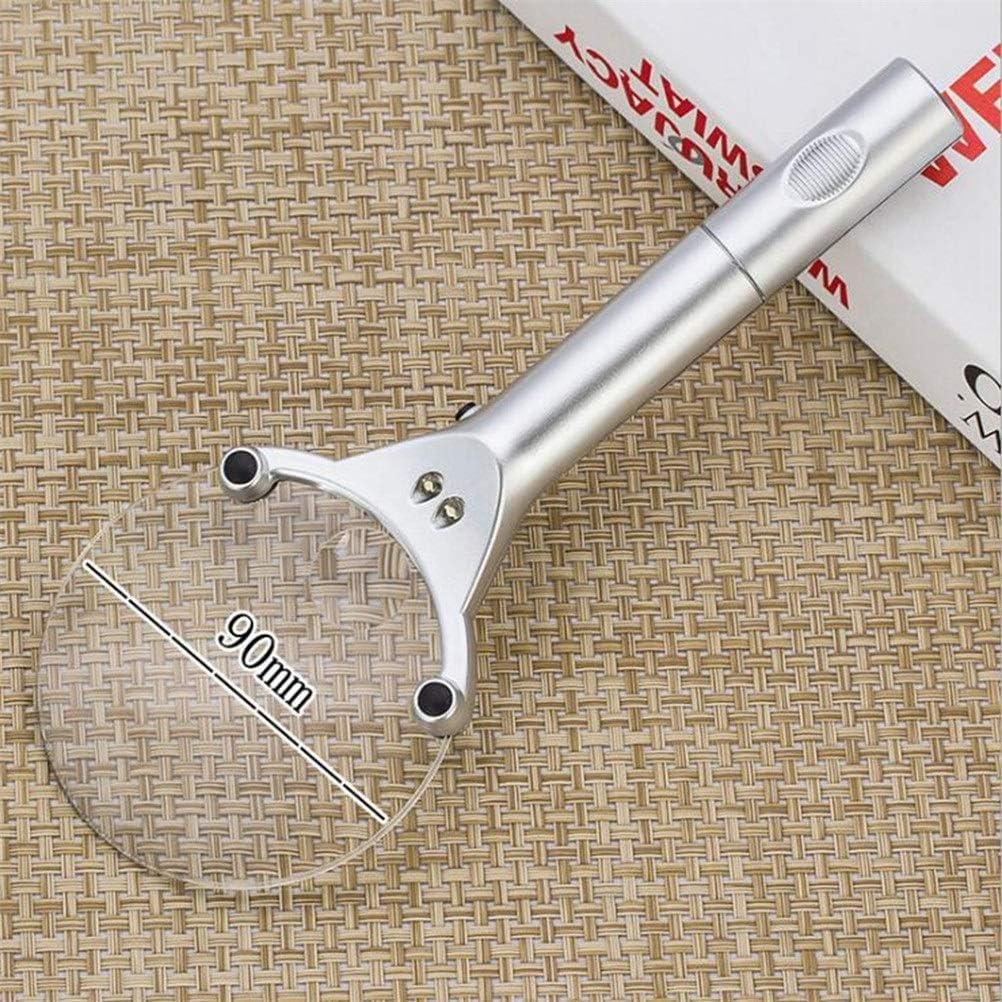 Two LED Lights Without Frame Magnifying Glass Open 90mm Acrylic Lens with lamp Reading