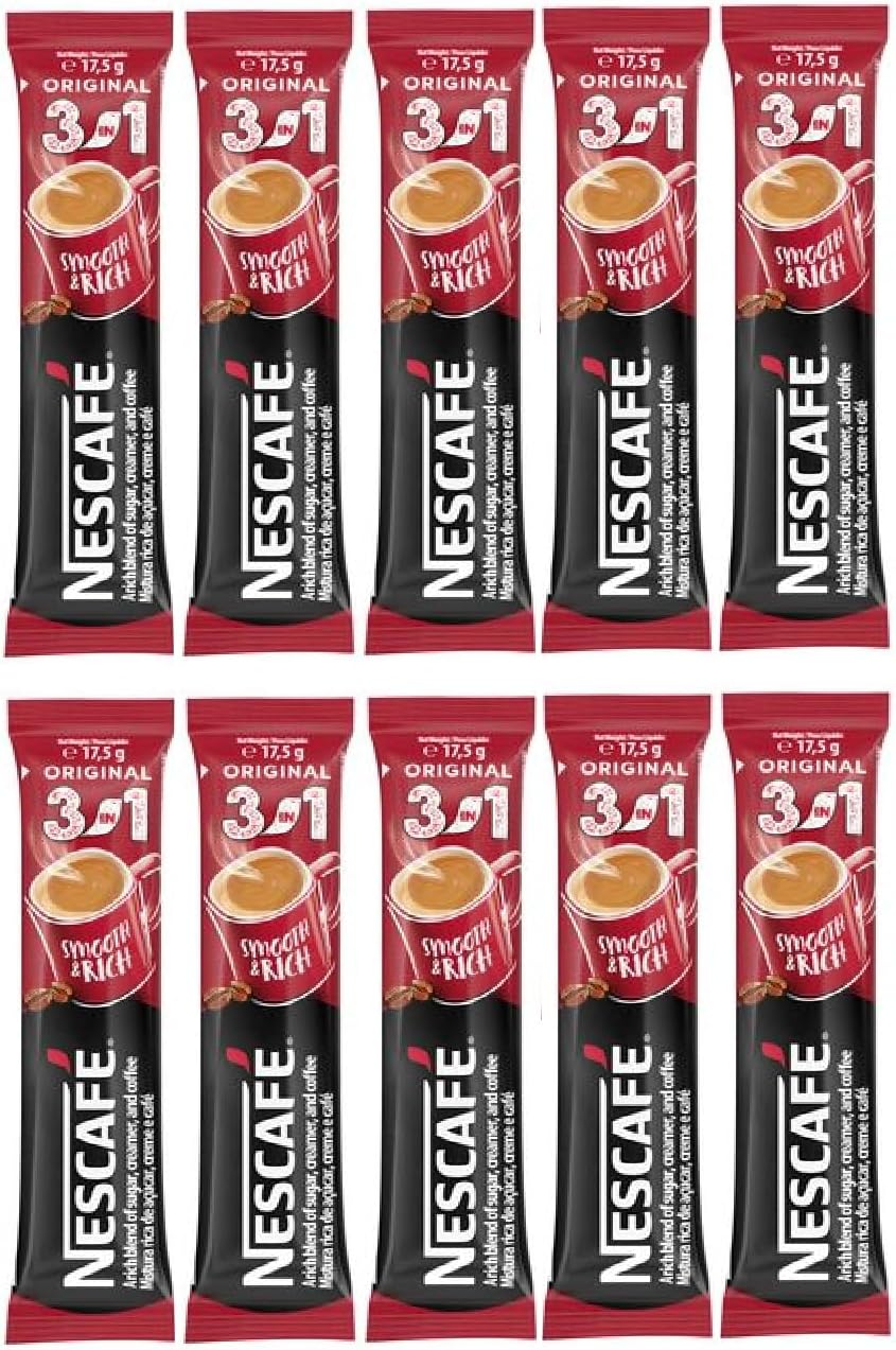 Original 3 in 1 Coffee Mix, Ground Coffee Beverage, 3 in 1 Coffee Sachets (Pack Of 10 x 17.5g)