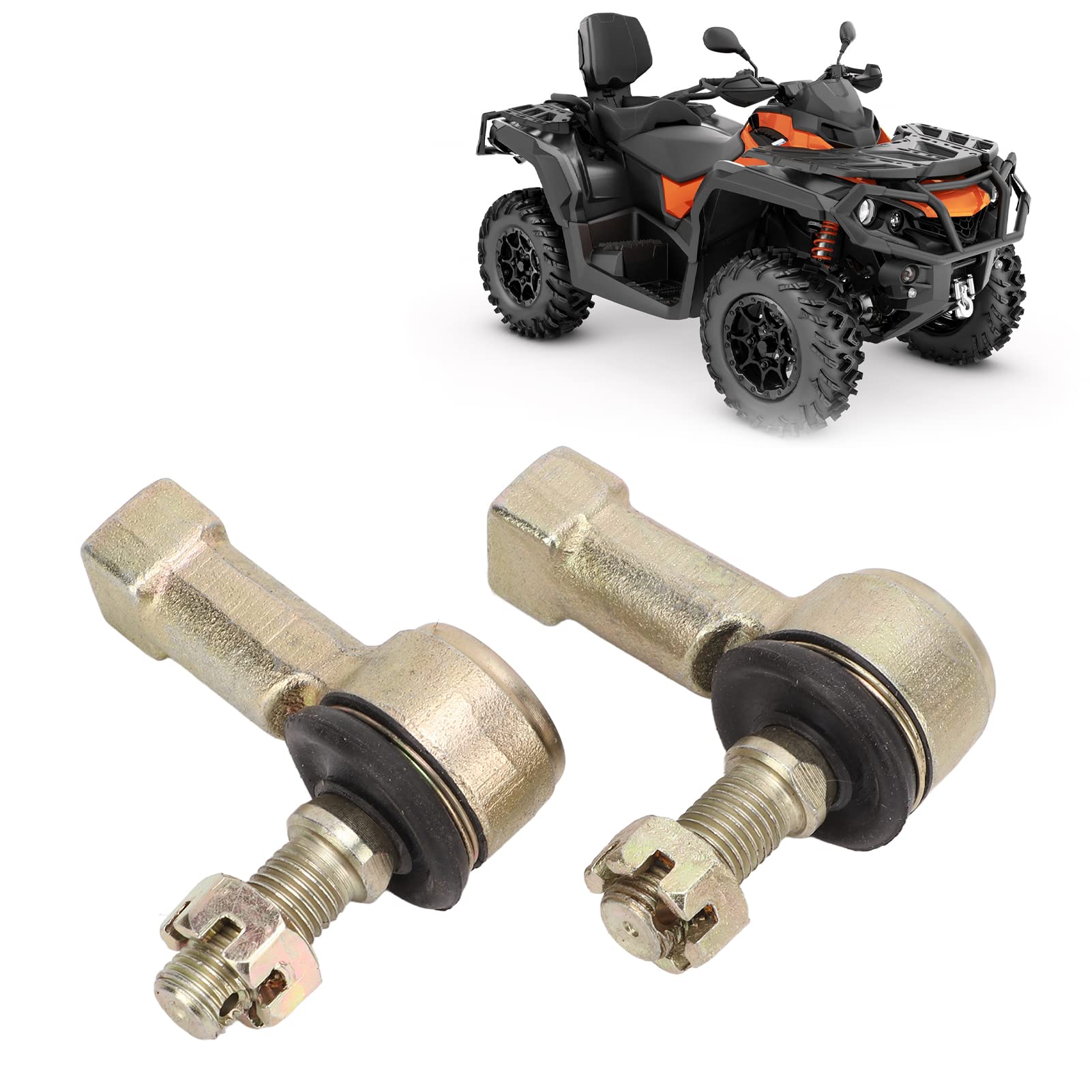 Embout de Biellette de Direction, Kit de Rotules D'extrémité de Biellette de Direction M12 Caoutchouc de Rechange en Acier Chromé pour Outlander 1000 500 570 650 800R L 450