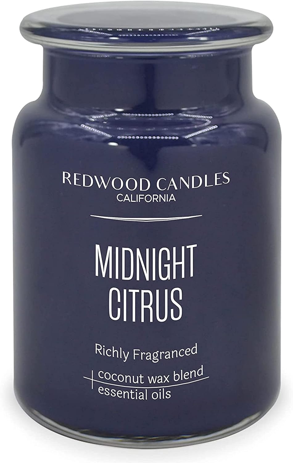 Red Leaf Home Blue Midnight Citrus Jar Candle with Glass