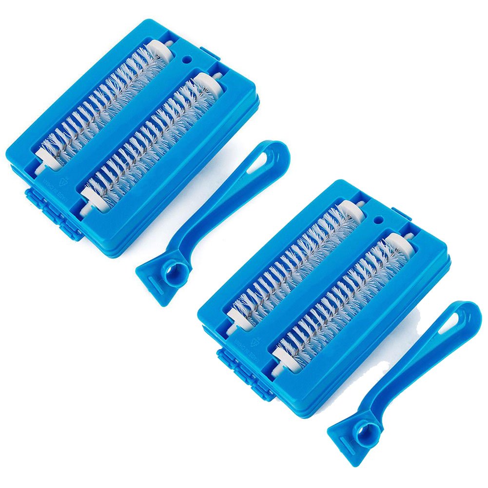 Kicode2 Pack Double Brush Head Handheld Carpet Table Crumb Dirt Fur Cleaner Collector Roller