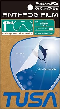 TUSA Anti-Fog Freedom Film for Scuba/Snorkeling Masks, Large Single Window, Clear