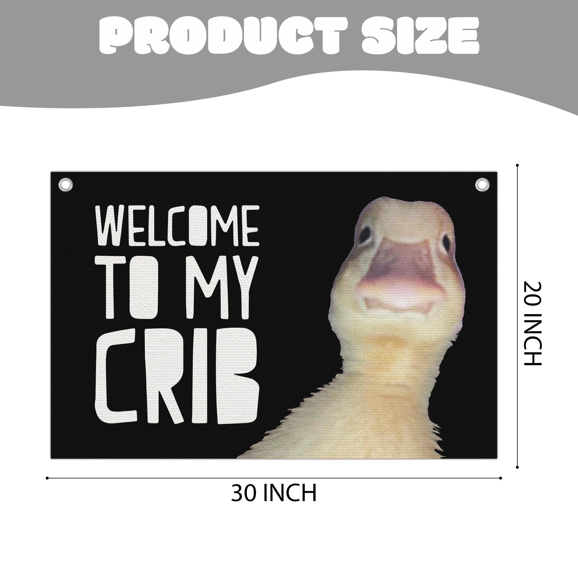 Welcome Flag Cute Duck Room Canvas Banner 20X30 Inch Wall Funny Flag for Nursery Playroom Bedroom Decor