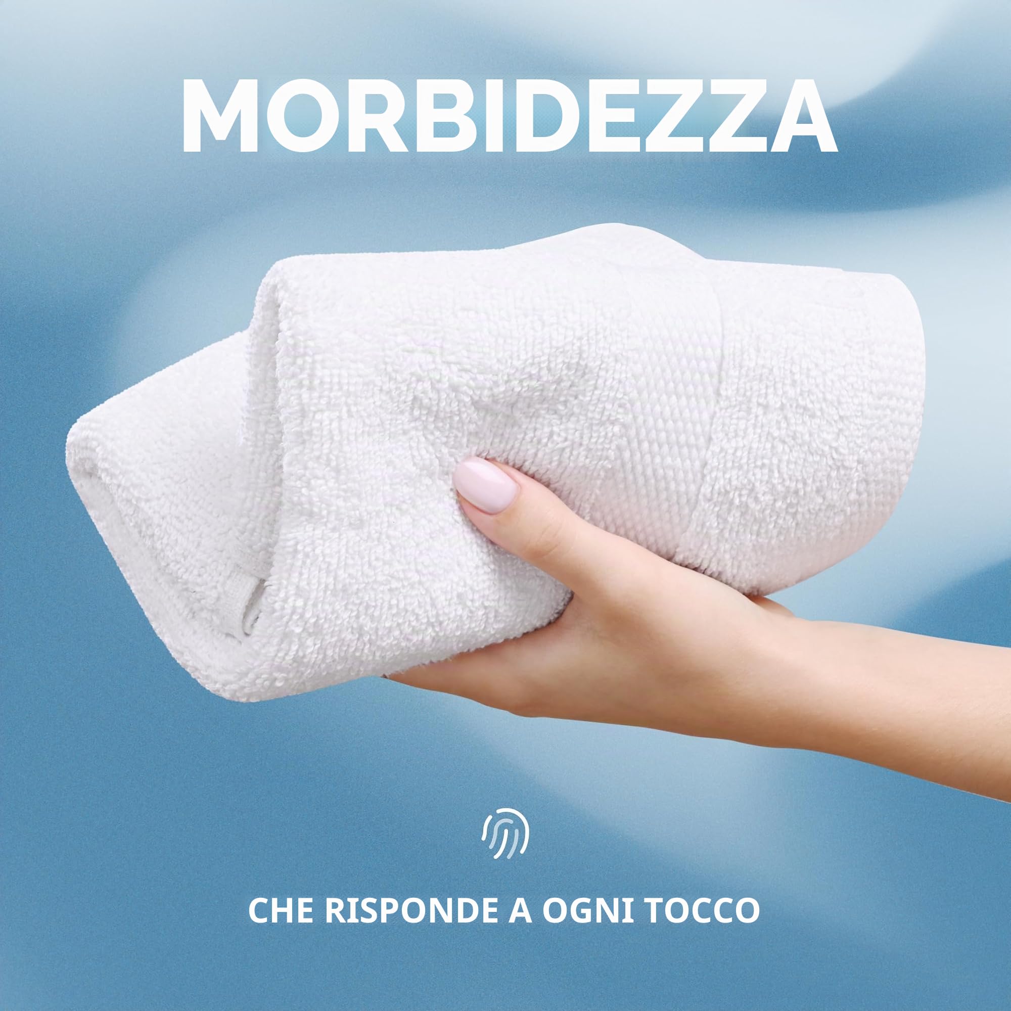 White Classic Set di Asciugamani di Lusso per Bagno, Hotel, Spa, in Cotone Egiziano, Altamente Assorbente, 12 Pezzi, 33 x 33 cm (Bianco)