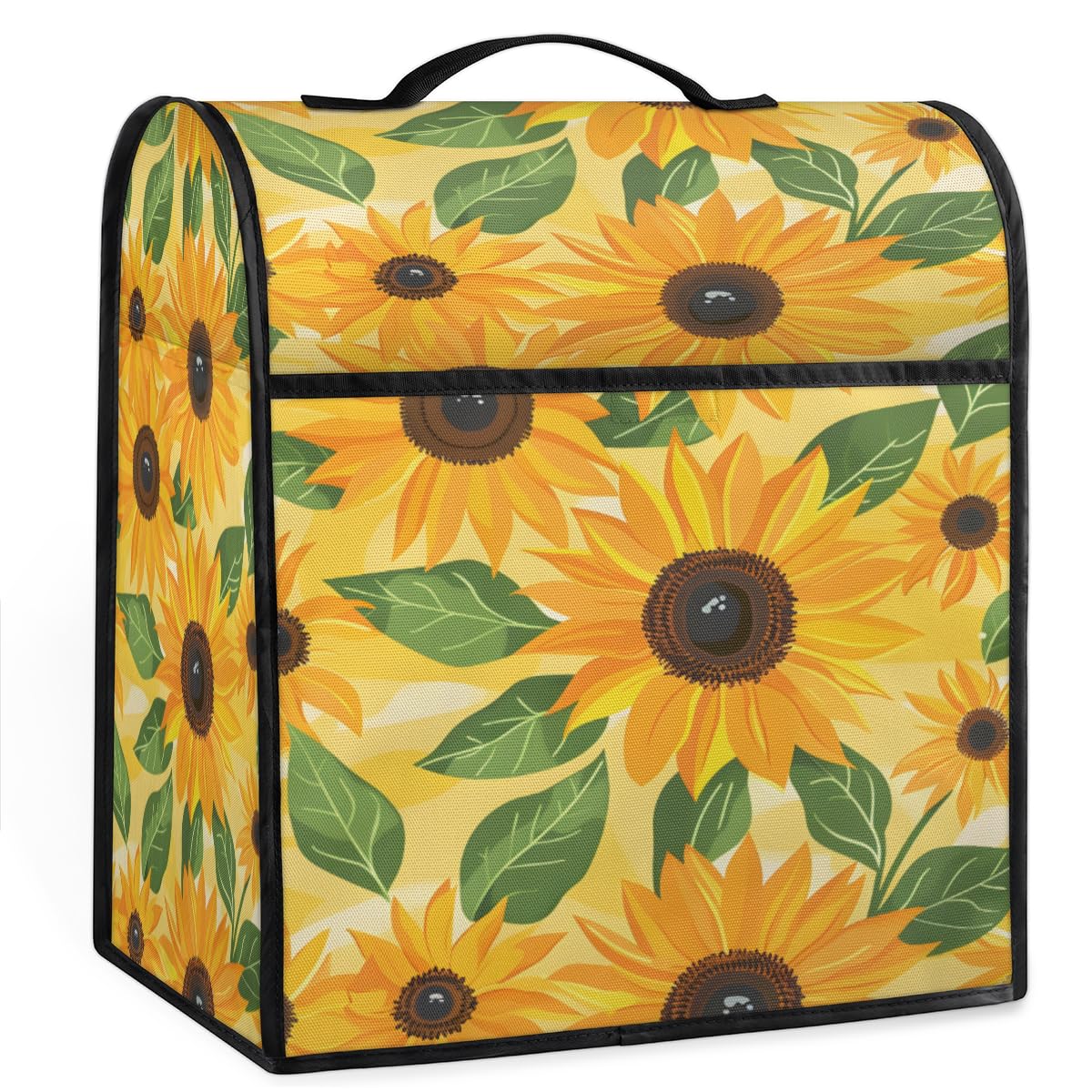Coffee Maker Cover Sunflower Pattern Kitchen Appliance Covers Small Appliance Covers Blender Cover Juicer Cover Dust Covers for Kitchen Appliances with Top Handle and Pockets,Washable,B281
