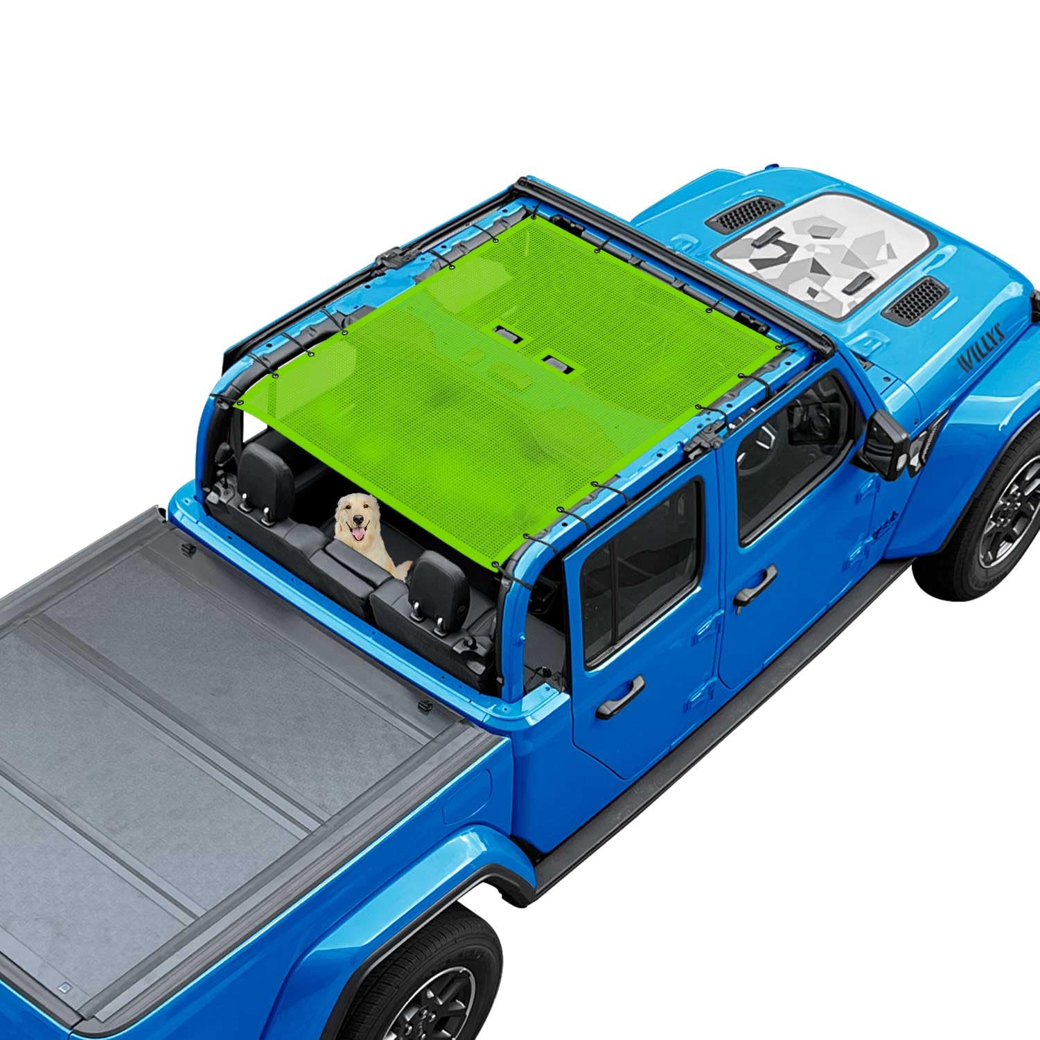 JT Sun Shade Top Compatible with Jeep Gladiator Sunshade, Green