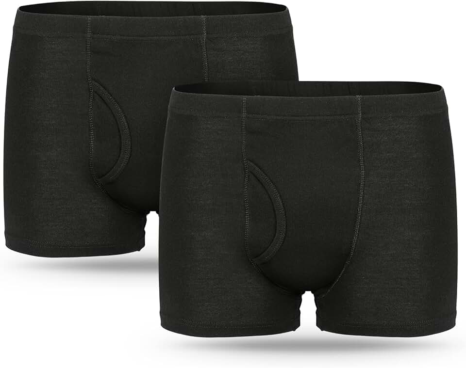 2 peças de roupa íntima masculina lavável de algodão para incontinência com área absorvente frontal e traseira, absorção pesada, roupa íntima à prova de vazamento para homens (BL, 3GG)
