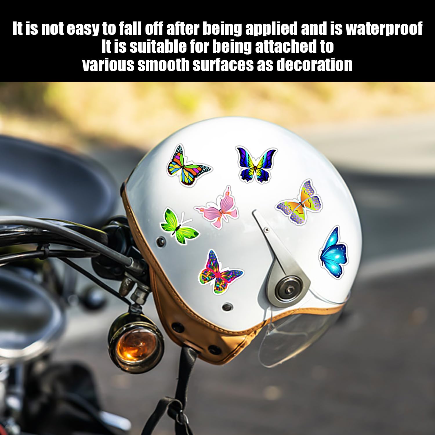 50 Adesivi a forma di farfalla per auto, adesivi grafite impermeabili, adatti per decorazione manuale fai-da-te, possono essere utilizzati per moto, skateboard, computer, bicchieri d'acqua