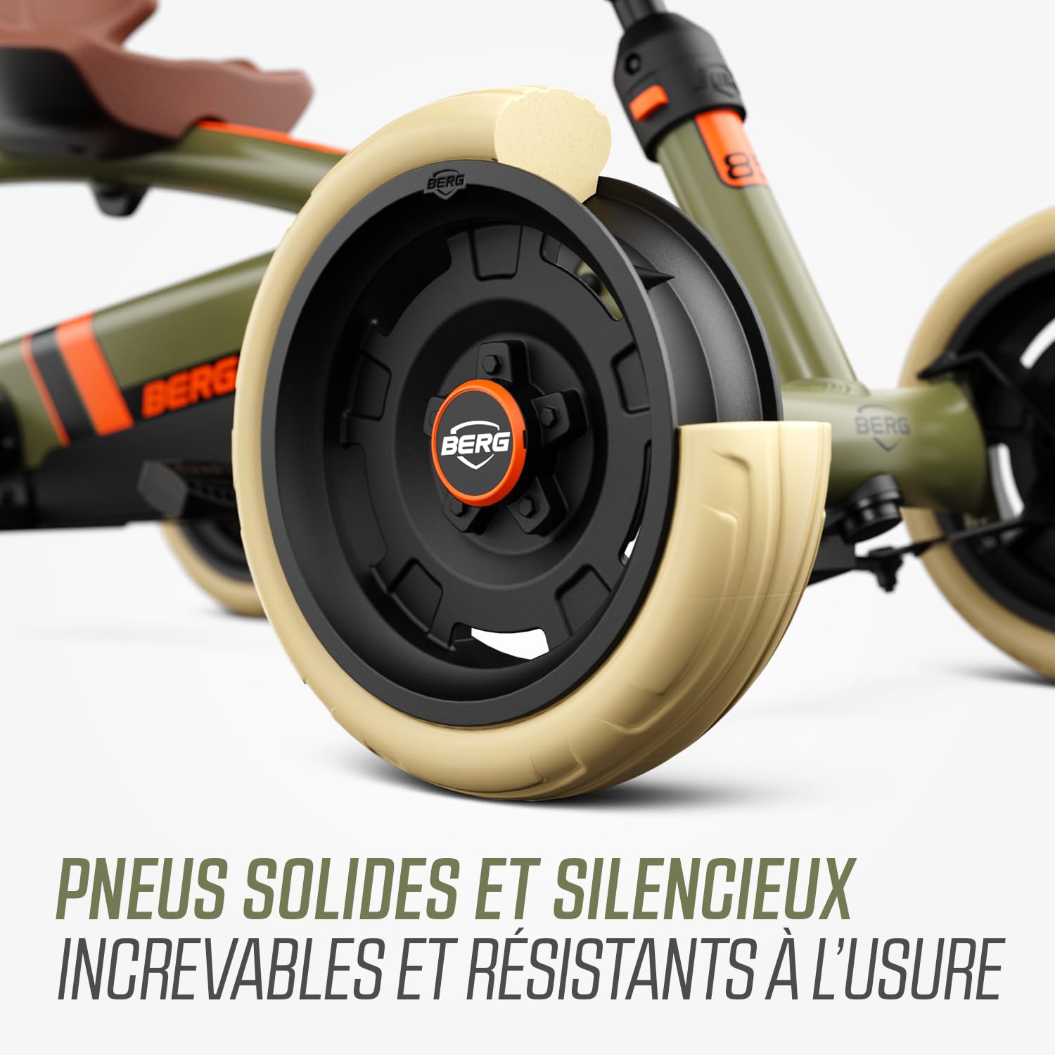 BERG Porteur Buzzy Retro 2-in-1 Vert | 2-5 ans, cadre robuste, selle réglable, volant réglable