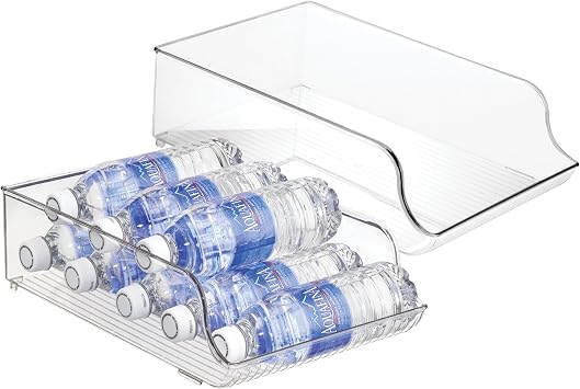 iDesign Plastic Water Bottle Organizer, Clear, 2-Pack