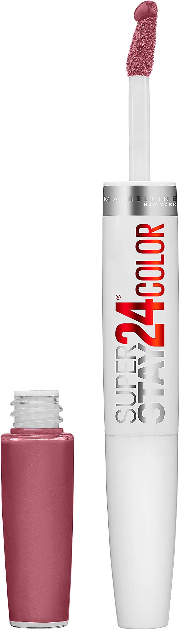 Maybelline Super Stay 24, 2-Step Liquid Lipstick Makeup, Long Lasting Highly Pigmented Color with Moisturizing Balm, Firmly Mauve, Mauve, 1 Count