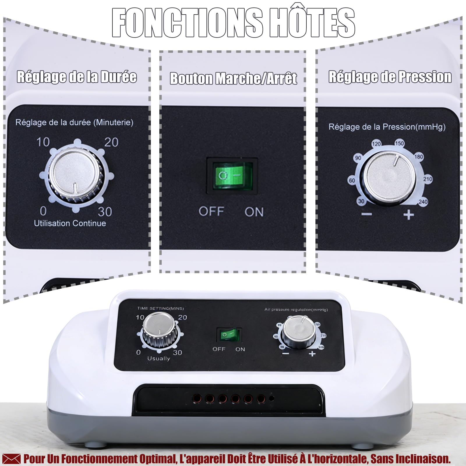 Pressothérapie Jambes 6 Chambre | Bottes Pressothérapie Drainage Lymphatique Jambe Pieds Fatigués Lipoedeme | Appareil Drainage Lymphatique Massage | 0-240 mmhg (2 Jambes | L)