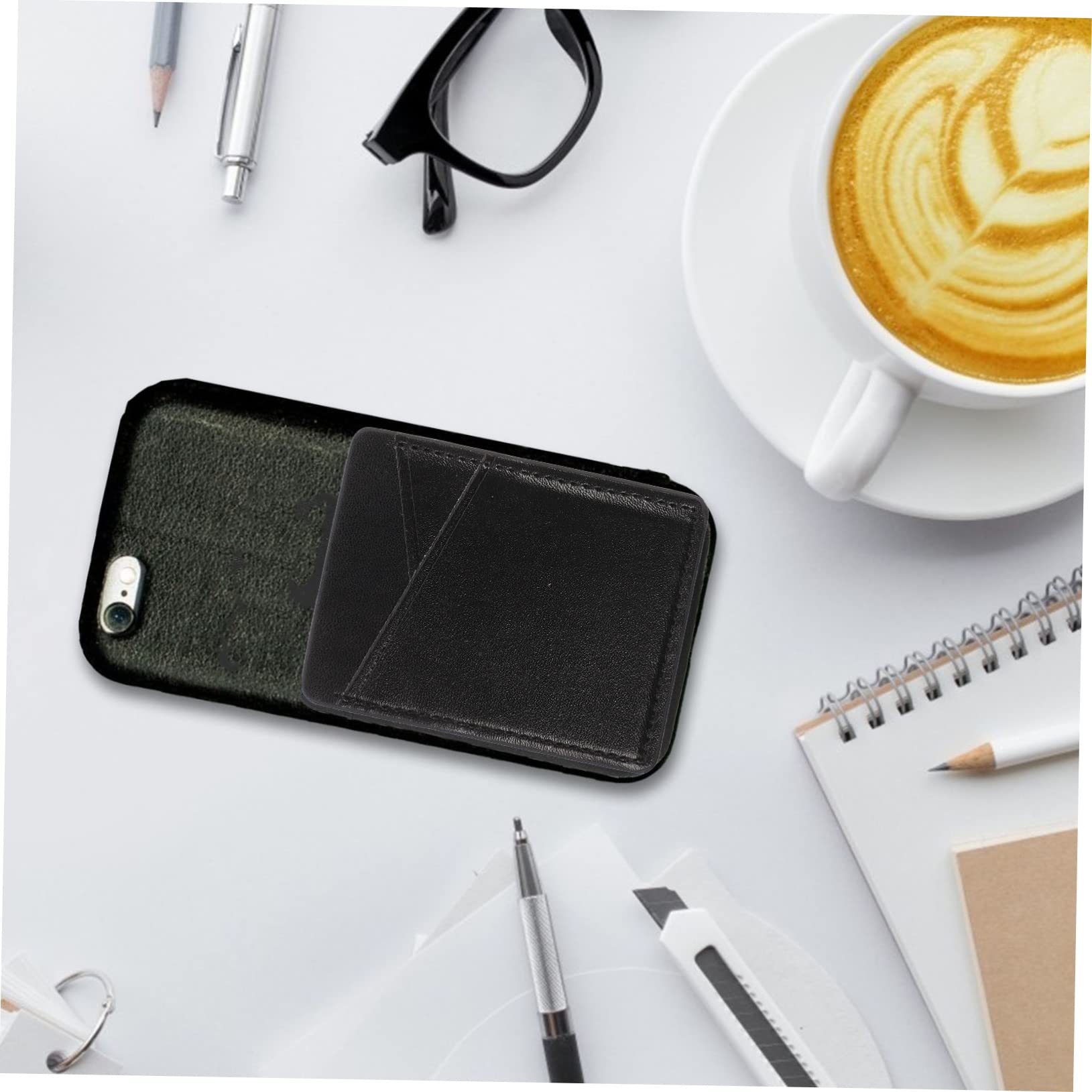 HOMSFOU 10pezzi Porta Carte Adesivo Per Smartphone Pu Pelle Wallet Pocket Per Telefono Portafoglio Compatto Per Carte e Monete Design Pratico e