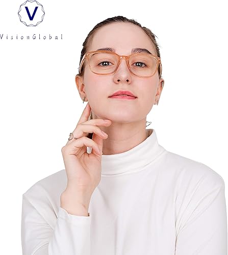 Miniatura 5 de VisionGlobal Lentes de bloqueo de luz azul para mujereshombres, antifatiga ocular, lectura de computadora, gafas de TV, elegante marco cuadrado,
