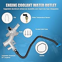 Vista 4 de 902-846 Carcasa de refrigerante de motor mejorada de aluminio con salida de agua y manguera compatible con Chevy Cruze 2011-2015, Sonic 2012-2020
