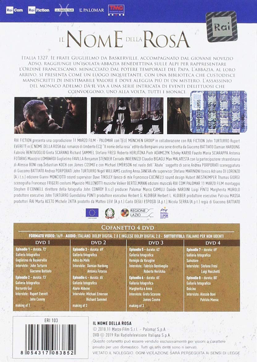 Il Nome Della Rosa (Box 4 Dv)