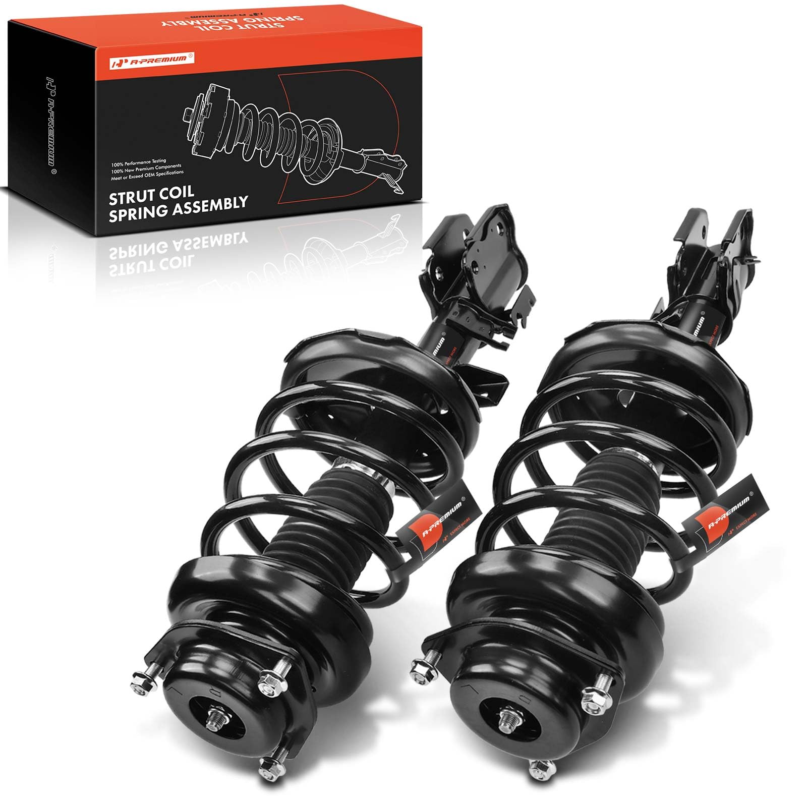 A-Premium Front Pair (2) Complete Strut & Coil Spring Assembly Compatible with Nissan Pathfinder 4WD 2002 2003 2004 V6 3.5L, Driver and Passenger Side